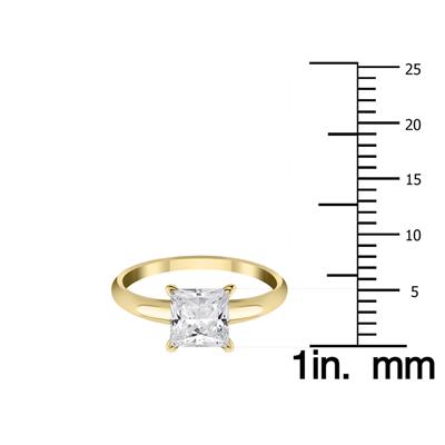 AGS Certified 3/4 Carat Round Diamond Solitaire Ring in 14K Yellow Gold (J-K Color, I2-I3 Clarity)