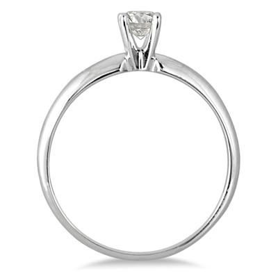 1/4 Carat Round Diamond Solitaire Ring in 14K White Gold (Premium Quality)