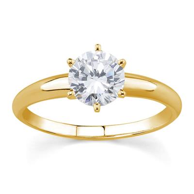 1/5 ct.tw Round Diamond Solitaire Ring in 18k Yellow Gold