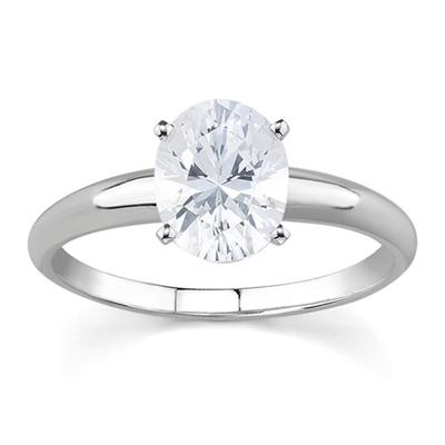 1/3 ct.tw Oval Diamond Solitaire Ring in 18k White Gold