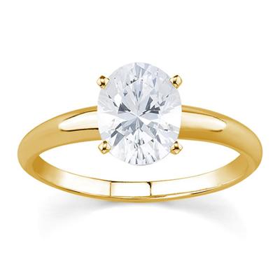 1/4 ct.tw Oval Diamond Solitaire Ring in 14k Yellow Gold