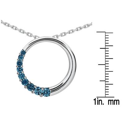 3/4 CTW Diamond Circle Journey Pendant in 10K White Gold