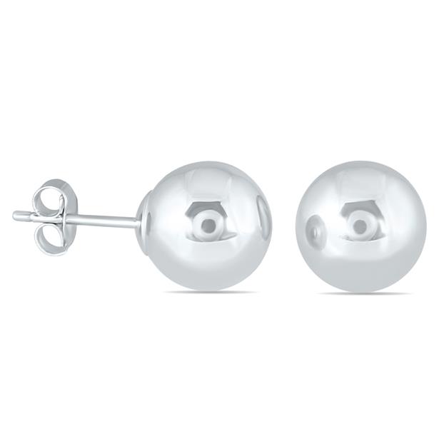 White gold ball earrings 8mm Outlet
