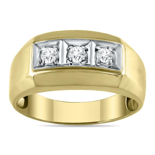 1/4 Carat TW Men's Diamond Ring in 10K Yellow Gold MRG1206
