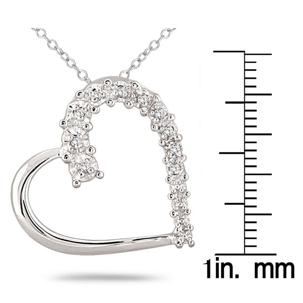 1/10 Carat Diamond Journey Heart Pendant in .925 Sterling Silver PDH51847