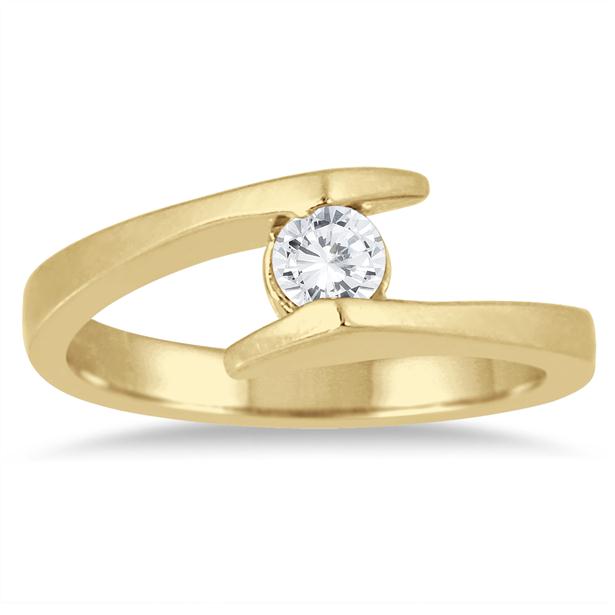 1/5 Carat Round Diamond Embrace Ring in 14K Yellow Gold RGF55494