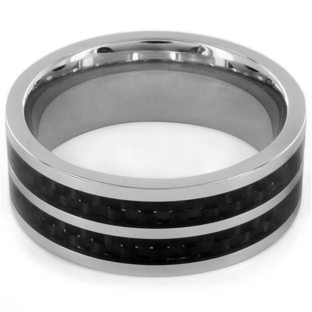 Black Carbon Fiber Inlay Multiple Grooved Edge