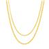 14K Solid Yellow Gold Double Layer Light Oval Rolo Chain- 18 Inch