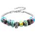 Easter Exclusive - Spring Pastel Glass Bead and Bunny Charm Silver Plated Bracelet 