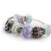 Easter Exclusive - Spring Pastel Glass Bead and Bunny Charm Silver Plated Bracelet 