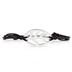 Stainless Steel Leaf Bracelet with Genuine Leather Strap
