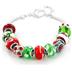 Holiday Season Exclusive Glass Bead Bracelet with Heart Link Clasp