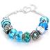 Winter Blue Hand Blown Glass Bead Bracelet