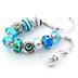 Winter Blue Hand Blown Glass Bead Bracelet