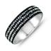 Black Rhinestone and White Crystal Bangle 