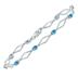 Blue Topaz and Natural Diamond Star Link Bracelet in .925 Sterling Silver