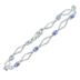 Tanzanite and Natural Diamond Star Link Bracelet in .925 Sterling Silver