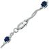 Sapphire and Natural Diamond Braided Wave Bracelet in .925 Sterling Silver