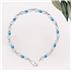 Blue Topaz and Natural Diamond Ribbon Loop Bracelet in .925 Sterling Silver