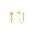 14K Solid Yellow Gold and 1/20 CTW Drape Chain Earring
