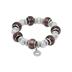 Naldina Wine Burgundy Murano Glass Bead Bracelet with Sterling Silver Roundels
