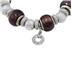Naldina Wine Burgundy Murano Glass Bead Bracelet with Sterling Silver Roundels
