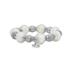 Gisella Snow White Murano Glass and Silver Bead Bracelet with Rondelles