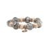 Paolina Sable Black Murano and Rose Bead Bracelet with Sparkling Rondelles