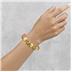 Fiamma Ruby Red Murano Bracelet with Elegant Gold Bead Bracelet
