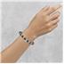 Borsa Nera Black Woven Beads and  Silver Disco Beads Bracelet