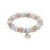 Silver and Rose Laser Beads with Silver Roundels Bracelet