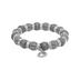Silver and Black Laser Beads with Silver Roundels Bracelet