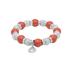 Susana Coral and Laser-Cut Silver Beads Bracelet with Silver Roundels
