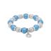 Lorenza Turquoise and Laser Silver Beads Bracelet with Silver Rondelle Accents