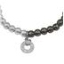 Vani Black and Silver Day and Night Bracelet with Moon and Star Accent Beads