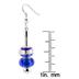 Royal Blue Design Infused Silver Glass Bead Bangle and Earring Set