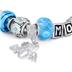 Hand Blown Blue Turquoise MOM Glass Bead and Charm Bracelet with FREE Matching Necklace