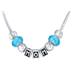 Hand Blown Blue Turquoise MOM Glass Bead and Charm Bracelet with FREE Matching Necklace