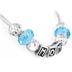 Hand Blown Blue Turquoise MOM Glass Bead and Charm Bracelet with FREE Matching Necklace