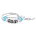Hand Blown Blue Turquoise MOM Glass Bead and Charm Bracelet with FREE Matching Necklace