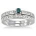 1/2 Carat TW Blue and White Diamond Bridal Set in 10K White Gold