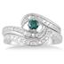 3/5 Carat Blue and White Bridal set in 10K White Gold