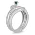 3/5 Carat Blue and White Bridal set in 10K White Gold