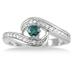 3/5 Carat Blue and White Bridal set in 10K White Gold