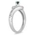 3/5 Carat Blue and White Bridal set in 10K White Gold