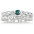 1/3 Carat TW Blue and White Diamond Bridal Set in 10K White Gold