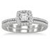 3/5 Carat TW Halo Princess Cut Diamond Bridal Set in 10K White Gold 