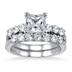 2.00 Carat Princess Diamond Bridal Set in 14K White Gold 