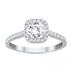 Certified 1 1/3 Carat TW Round Diamond Halo Bridal Set in 14K White Gold (I-J color, I2-I3 Clarity)