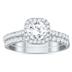 AGS Certified 1 1/3 Carat TW Round Diamond Halo Bridal Set in 14K White Gold (H-I color, I1-I2 Clarity)